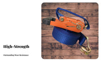 High Break Strength Cargo Strap with Double J Hooks Wear-Resistant Heavy Duty Ratchet Strap Long-Lasting for Movers, Trailers, Warehouses