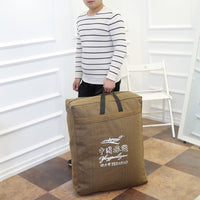 Large Capacity Canvas Backpack Waterproof Travel Storage Bag Moving Luggage Bag