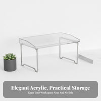 Acrylic Storage Rack Space Saving Desktop File Organizer Layered Design for Home