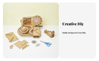 STEAM Learning DIY Cardboard coaster track Hands-on Activity personalAssembling Marble track Challenging Build Educational Toy Display-Worthy for Students, Hobbyists, Science Fair, present exchange, Classroom, Leisure Time