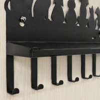Metal Key Holder Anthracite, Key Board with Storage and 7 Hooks, Modern Carbon Steel Key Board for Entryway