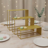 European Design Cupcake Display Shelf Multi-Functional Tiered Metal Display Stand Minimalist Design Nesting Riser Set for Wedding, Afternoon Tea, Party, Buffet