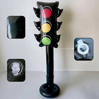Freestanding Inflatable Traffic Light Lightweight Traffic Light Prop Leak-Resistant Inflatable Road Sign Colorful for Parties, Photo Backdrops