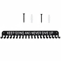 Holds 60+ Medals Medal Hanger Matte Black Finish Wall Mount Medal Holder Motivational Quotes for Athletes, Runners, Gym, Living Room, Office
