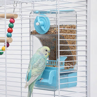 Automatic Timed Avian Feeder and Avian Feeders, Husk Separation Feeder for Parakeet and Small Avian Species, Anti-Scatter Design with Removable Base
