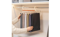 Multi-Layer Pants Hanger No-Mark Clips Foldable Pants Hanger Wrinkle