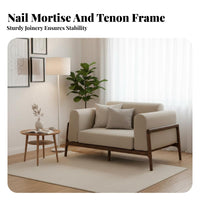 Nordic Design 3-Seater with Wood Frame Minimalist design Living Room Furniture Japanese Aesthetic Couch Small Space perfect for Apartment Dwellers, Homeowners, Pet Owners, Lounge Area, Office, Home Theater
