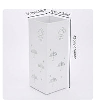 Decorative Metal Umbrella Stand Rectangular Umbrella Stand with Cut-Outs Perforated Organizer Open-Top for Hallway, Foyer, Office, Apartment