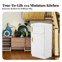 Realistic Design 1:12 Scale Refrigerator Highly Detailed 1:12 Scale Fridge Exquisite Craftsmanship Miniature Refrigerator Openable Doors for Children, Hobbyists, Adults, Model House