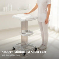 Cosmetic Machine Stand Lockable Casters Cosmetic Studio Trolley Spa Equipment Cart Anti-Skid Surface Salon Spa Rolling Cart