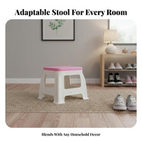 Small Square Stool Colorful Small Portable Stool Compact & Space-Saving Footstool for Young Children, Entryway