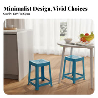Anti-Slip Feet stackable Stool Set Simple Design Stackable Square Stool Easy to Clean Household Furniture long-lasting Construction for Families, Students, Bathroom, Living Room, Balcony, Office