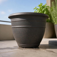 Resin Wood Grain Planter Pot for Indoor Plants