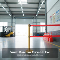 Heavy-Duty Base Double Belt Stanchion Long-Lasting Construction Retractable Belt Stanchion Versatile Use Stainless Steel Queue Pole Easy Installation for Event Organizers, Venue Managers, Business Owners, Exhibition Halls, Airports, Trade Exhibition S