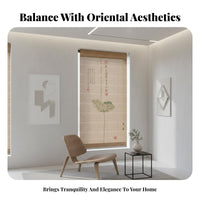 Chinese design Bamboo scroll Blind draw up Design Bamboo Slat Shade Natural Aesthetic Partition Screen Sun Protection for Restaurant Owners, Interior Designers, Living Room, Bedroom, Doorway, Balcony