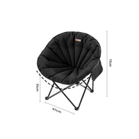 Comfortable Portable Moon Lounge Chair Sturdy Frame Moon Chair Heavy Duty Outdoor Furniture Side Pocket for Camping, Fishing, Picnic