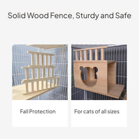 Hardwood Cat Fence Protective Barrier for Cat Enclosure