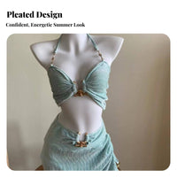 3 Pieces 3 Piece Bikini Set Sexy Bikini Skirt Cover Wrap Skirt Skin-Friendly Swimsuit with Cover up Skirt for Young Adults, Teenagers, Resort