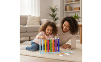 Educational Pattern Color Sorting and Stacking Game Fine Motor Color Sorting Game with Cards Logical Pattern Building Toy with Rods Tactile for Preschoolers, Toddlers, Homeschool, Classroom
