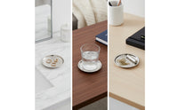 2 Pieces Stainless Steel Coasters Easy to Clean Coasters with Raised   Silver for Cafes, Hosts, Beverage Presentation