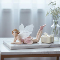 Cute Design Resin Fairy Figurine Gift Idea Pink Fairy Doll Collectible for Couples, Birthday