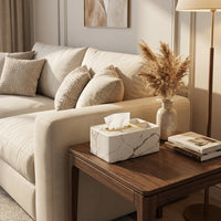Leather Tissue Box, Modern Decorative Rectangular, Remote Control Storage for Living Room, Office
