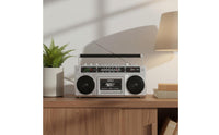 Multifunction Retro 80s Design Boombox Powerful Bass Retro Cassette Boombox SD Card and USB Input AM Frequency Modulation SW Radio Two Power Supply for Outdoor
