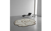 Easy to Clean Irregular Flower Shaped Rug Washable Irregular Flower Rug Ultra Soft Blossom Pattern Floor Mat Non-Slip Backing for Bedroom