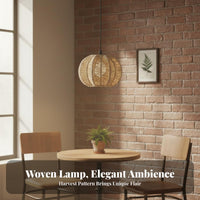 Woven Paper Rope Lampshade Rustic Design Woven Hanging Shade Farmhouse Hanging Lamp Cover Soft Ambient Ambiance