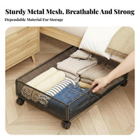 Wheeled Under-Bed container with casters Rolling Storage container Space-Saving for Dorm Room