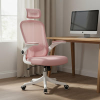 Rocking Function Swivel Task Chair with Headrest Thick Padded Seat Headrest Desk Chair Support Heavy Duty for Students, Teens, Bedroom