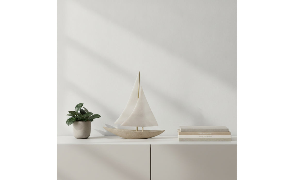 Sailboat Ornament Minimalist Sailboat Sculpture Modern Tabletop Decor for Homeowners, Decorators, Entryway