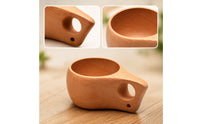 Wooden Drinking Cup with Handle Handmade Wooden Cup with Handle Non Lightweight for Campers, Camping, Outdoor