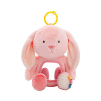 Sensory Stuffed Animal with Hanging Loop Soft Soft Toy with Mirror Textured Baby Soothing Toy for Infants, Stroller