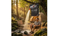 PVC Solar Camping Shower Bag Black Solar Shower Bag Clear Hose Carry Handle
