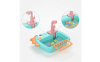 Circulating Play Sink with Fishing Toys Battery-Operated Toy Sink with Running Water Interactive Water Play Toy Child-Friendly for Preschoolers, Toddlers, Kids, Playroom, Preschool, Sensory Table