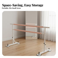 Non-Slip Feet Freestanding Double Barre Stable Design Freestanding Dance Bar Sturdy Construction Adjustable Dance Barre Heavy Duty for Dancers, Adults, Beginners, Gym
