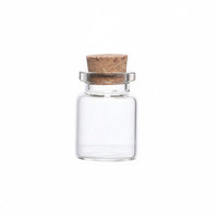 Gold Bean Storage Bottle Miniature Size Mini Glass Bottle with Cork Small Transparent Vial Creative Savings System