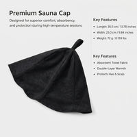 Sauna Hat for Women and Men with Double Layer Design for Steam Room, Reusable Polyester Terry Cloth Cap for Heat Protection