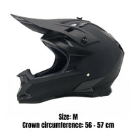 Motocross Helmet Matte Black Full-Face Cycling Helmet Motorcycle Gear Ventilated ABS Shell