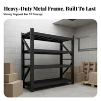 Heavy Duty Storage Rack Stable and Warehouse Goods Rack 2400 Load Capacity Multi-Layer Metal Shelf for Workshop, Basement, Pantry