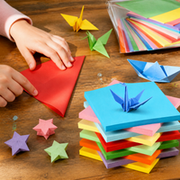 Origami Paper Squares for Kids and Crafts, Assorted Colors