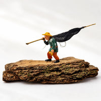 Chinese Style Micro Landscape Ornaments with Ancient Figures and Mountain Bonsai