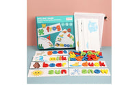 Colorful Wooden Spelling Game Painted Finish Wooden Word Builder Rounded Shapes Letter Recognition Game Smooth Edges for Children