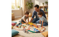 Electric Toy Train with Wooden Tracks Multiple-Piece Wooden Train Track Set DIY for Home