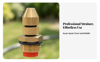 Misting Sprinkler Head Copper Fine Misting Nozzle Cooling Mist Adjustable Brass Spray Nozzle for Gardeners, Farmers, Lawn, Yard, Farm
