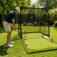 golf practice net and putting green