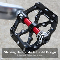 Aluminum Cycle Pedal Machined Finish Open Frame Pedal Bearing Construction