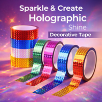 Holographic Tape for Scrapbooking, Iridescent Decorative Roll for Gift Wrapping, Reflective Craft Supplies for Artists and DIY Projects