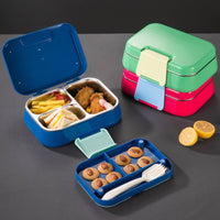 Leakproof Lunch Box with Stainless Steel Liner Compact Divided Lunch Container Portable Food-Grade for Adults, Students, Office, Travel